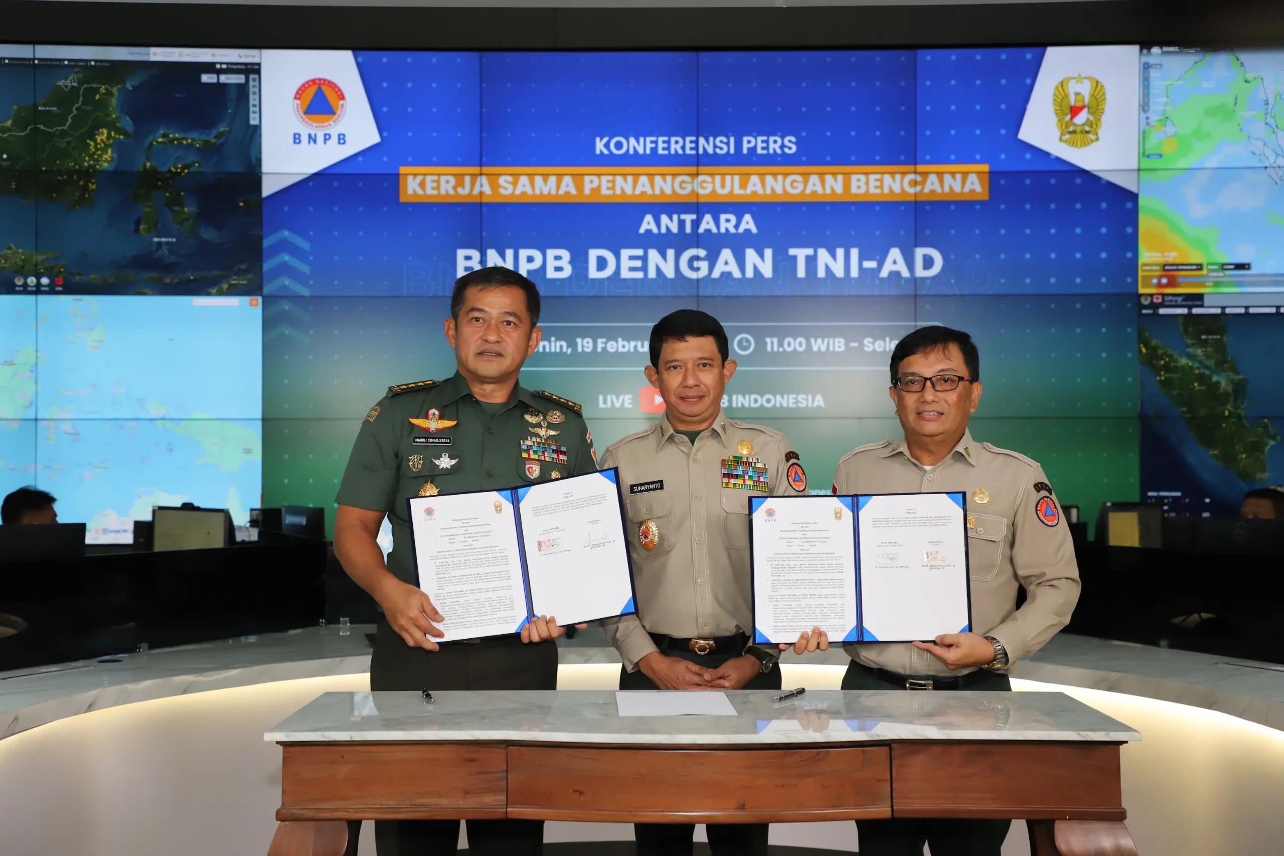 BNPB dan TNI AD Tandatangani Perjanjian Kerjasama Sinergitas dalam Penanggulangan Bencana